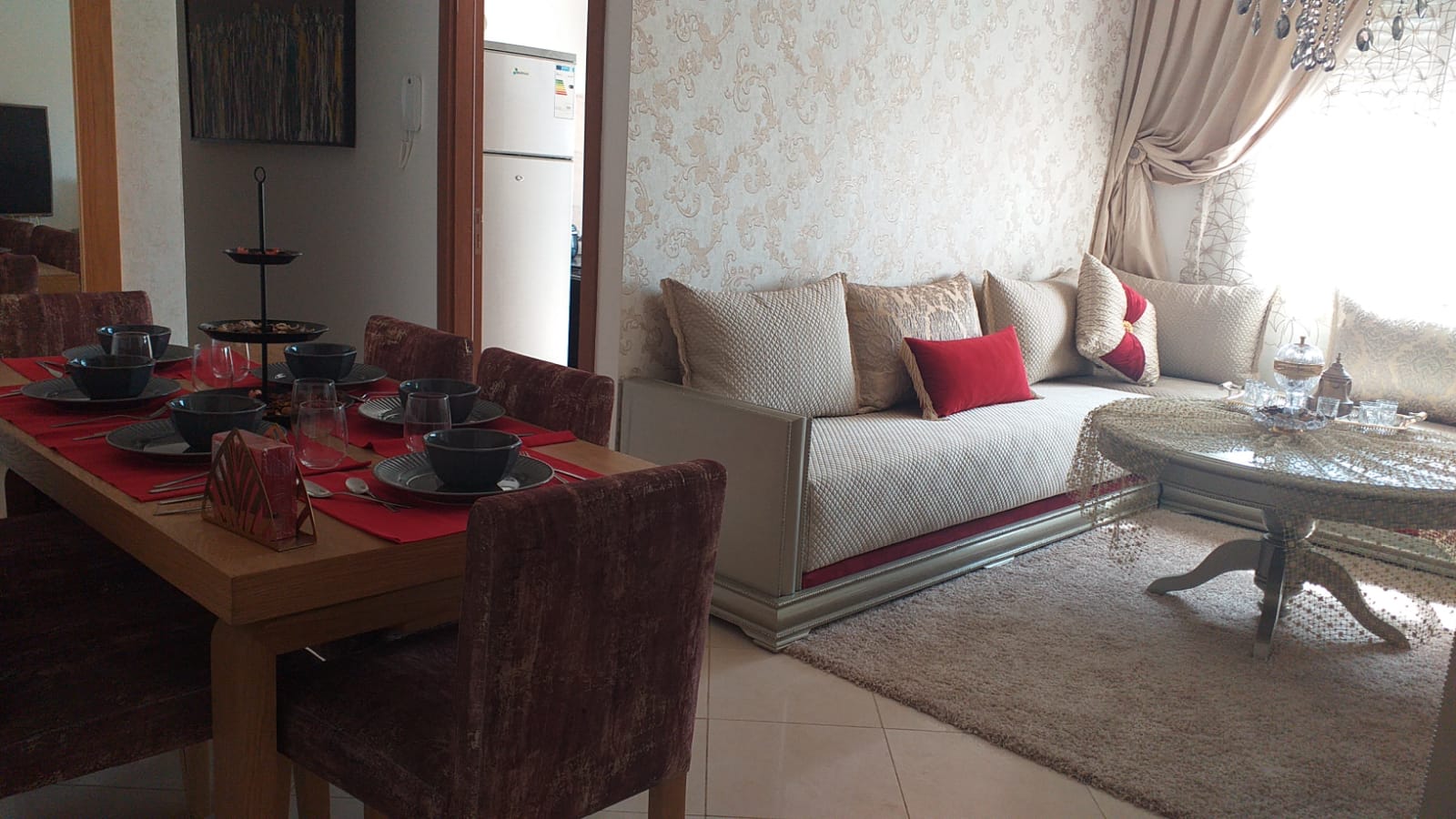 séjour d'une appartement économique à kénitra au quartier Al Isslam